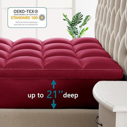 CHOKIT Queen Mattress Topper, Extra Thick Pillow Top Mattress Pad - Image 8