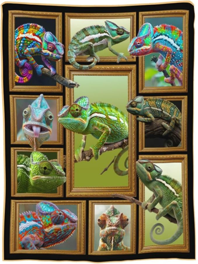 Lizard Blanket Lizard Throw Blanket Flannel Stuff Merch Cozy Decor Fleece Plush - Image 9