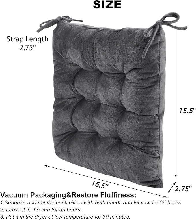 2 Pack Square Seat Cushion Chair Pads - Image 2