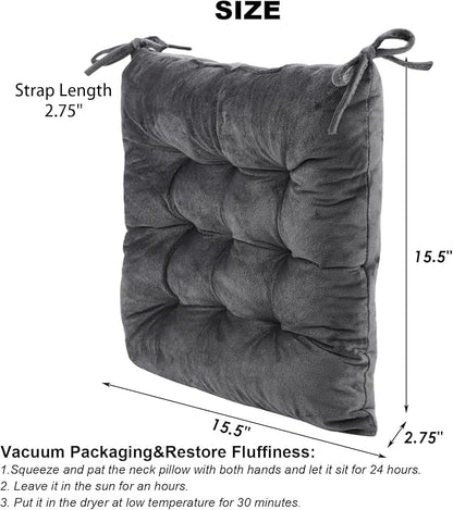 2 Pack Square Seat Cushion Chair Pads - Image 2