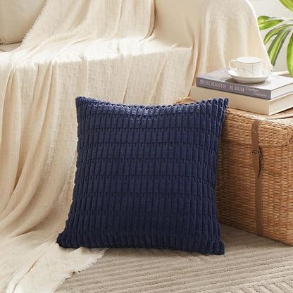 Fancy Homi 4 Packs Navy Blue Decorative Throw Pillow Covers 16x16 Inch - Image 2