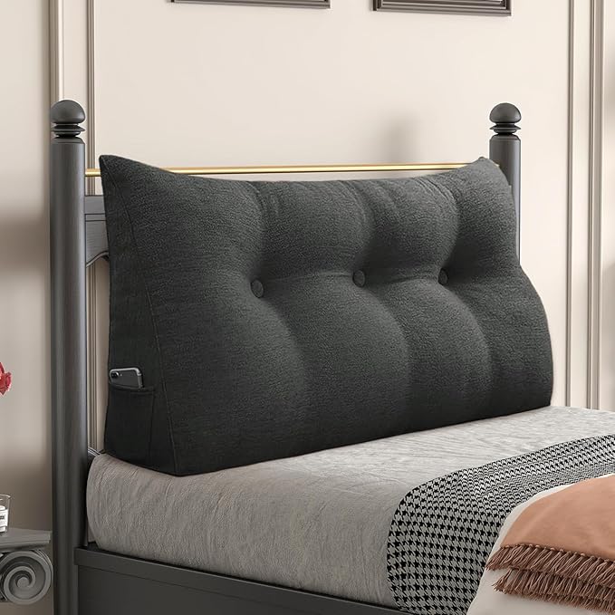 Daneey Headboard Pillow Twin, Triangular Wedge Pillow Headboard, Linen-Textured by Daneey
