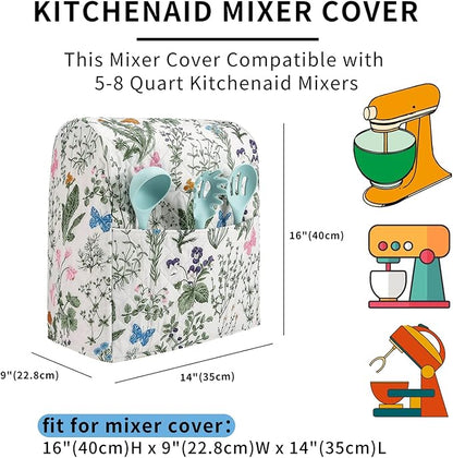 Stand Mixer Cover, Floral and Plants Kitchen Mixer Cover Compatible - Image 2