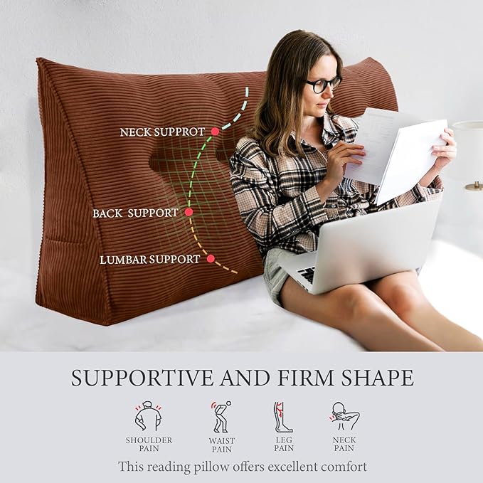 13 lbs Thickened Wedge Pillow Headboard Body Positioner Triangular Reading - Image 2