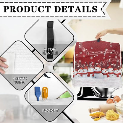 Christmas Stand Mixer Cover 4.5-5 Quart Kitchen Mixer Cover Snowman Food - Image 5
