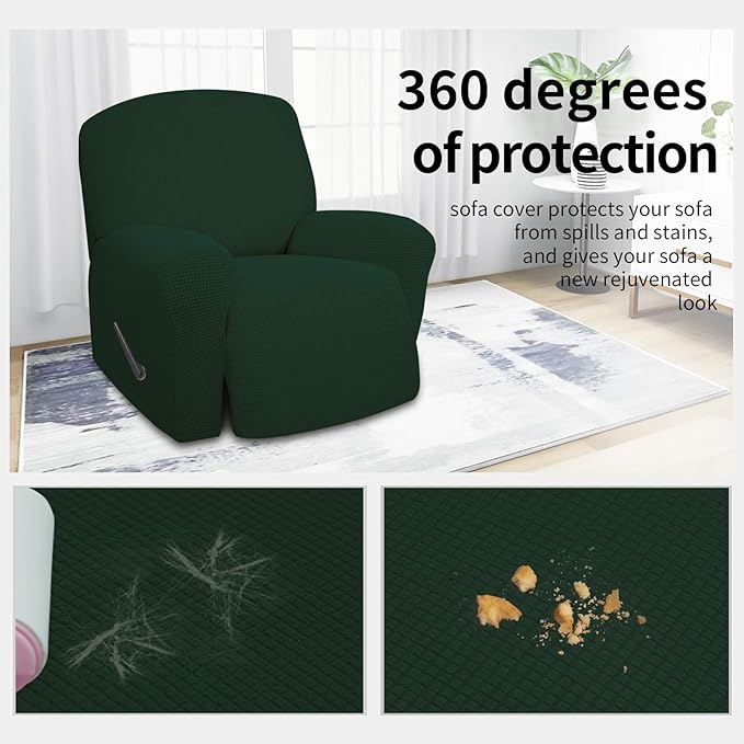Easy-Going 4 Pieces Oversized Recliner Stretch Sofa Slipcover Sofa Cover - Image 3