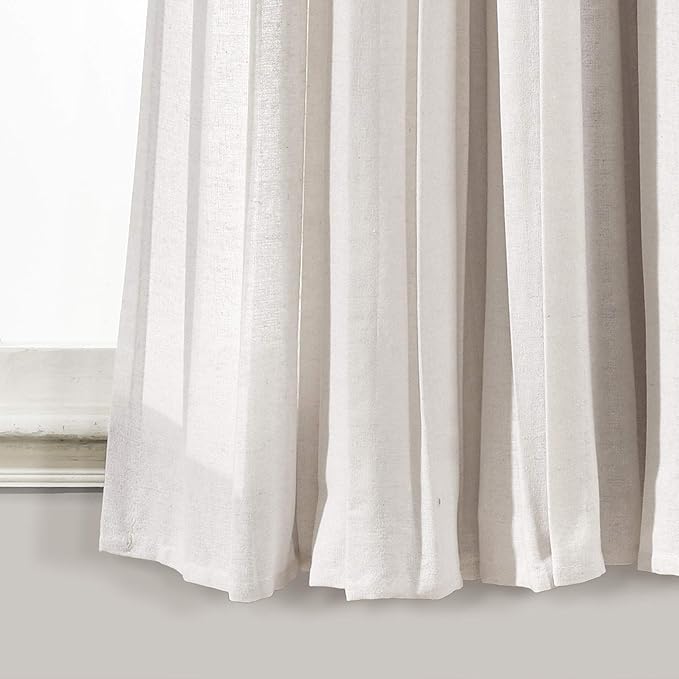 Lush Decor Linen Button Window Curtain Panel, Linen - Image 4