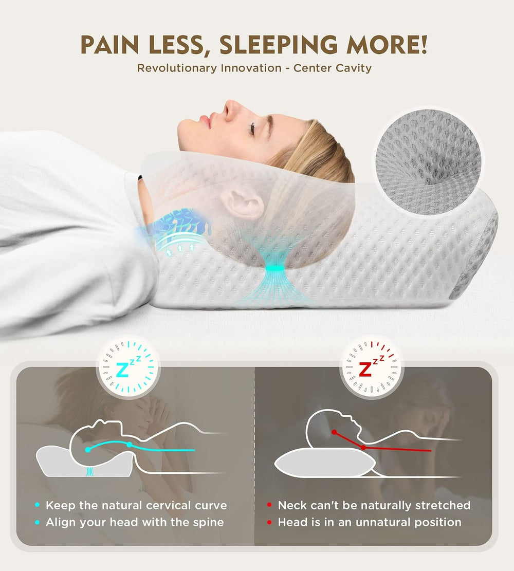 Osteo Cervical Pillow for Neck Pain Relief, Hollow Design Odorless Memory Foa...