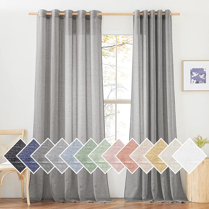 NICETOWN Living Room Sheer Linen Curtains by NICETOWN