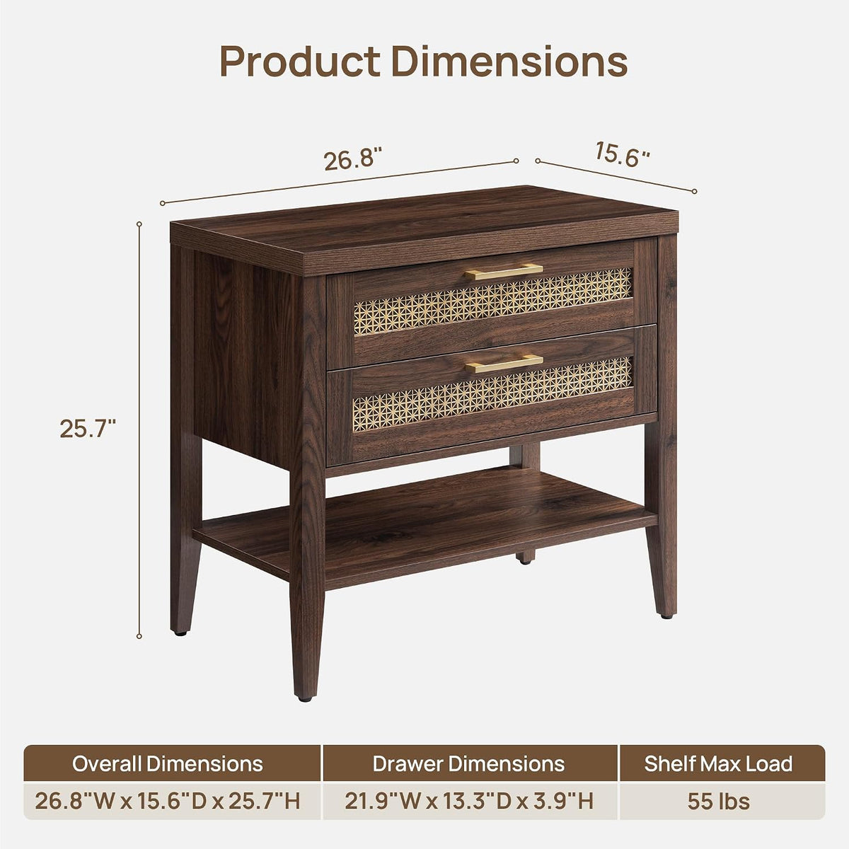 sicotas night stand set 2,rustic nightstand set of, side view