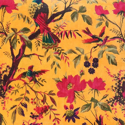 Eyes of India Velvet Floral Flower Bird Throw Pillow Sofa Cushion Cover Case - Image 3