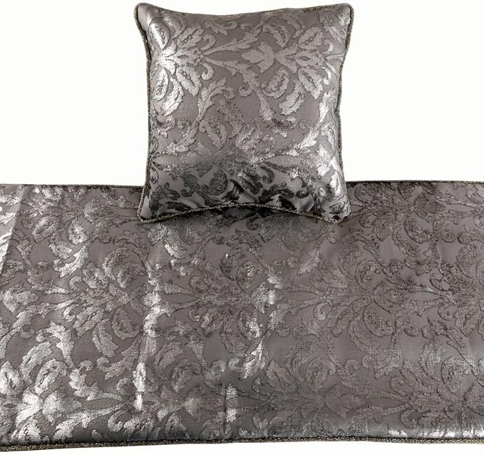 The HomeCentric Silver Bed Runner Without Pillow Cover, Queen Size 74"x18" - Image 2