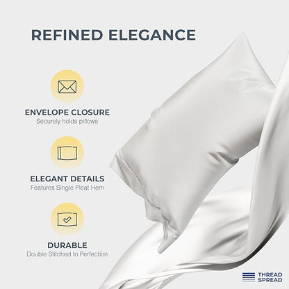 THREAD SPREAD 100% Egyptian Cotton Sheets Queen Size Bed Set - Image 4