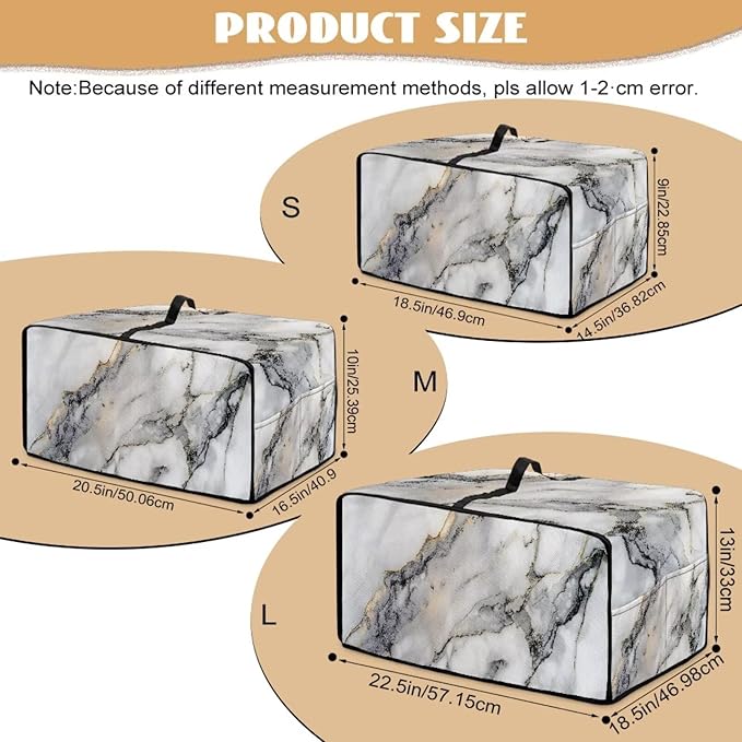 White Marble Texture Print Microwave Oven Dust Cover Sturdy Polyester-Linen - Image 7