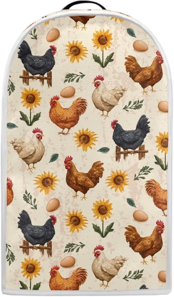 Talayituse Rooster Chicken Egg Sunflower Print Blender Dust Cover by Unknown