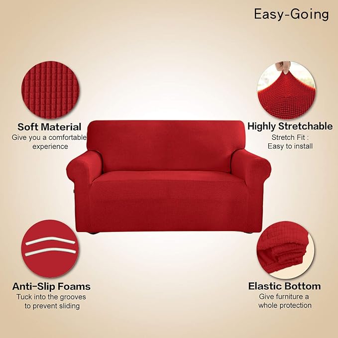 Easy-Going Stretch 4 Seater Sofa Slipcover 1-Piece Sofa Cover Furniture - Image 4