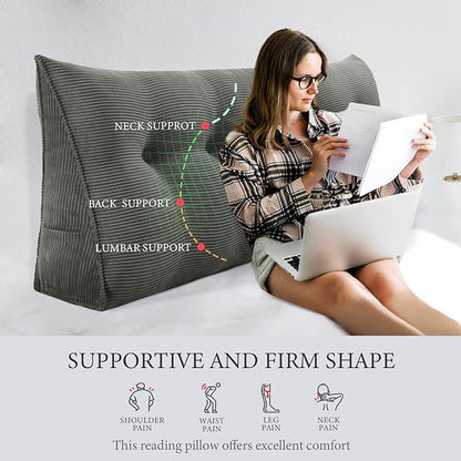 11 lbs Thickened Queen Wedge Pillow Headboard Body Positioner Triangular - Image 2