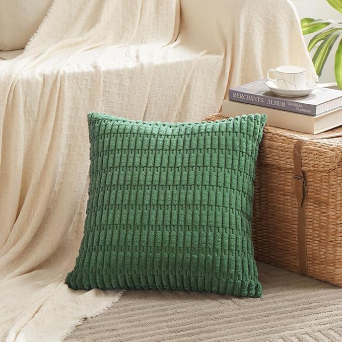 Fancy Homi 4 Packs Green Decorative Throw Pillow Covers 18x18 Inch - Image 2