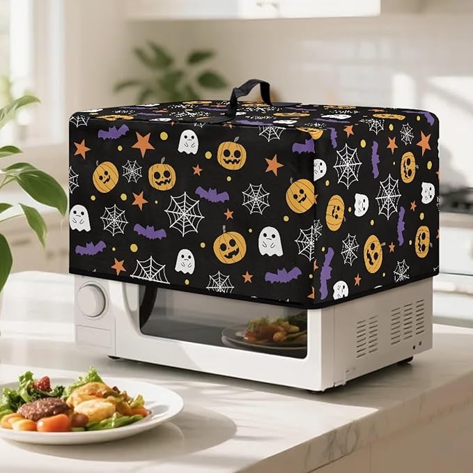 Microwave Ovens Dust Cover, Halloween Spiderweb Polyester Waterproof Countertop - Image 3