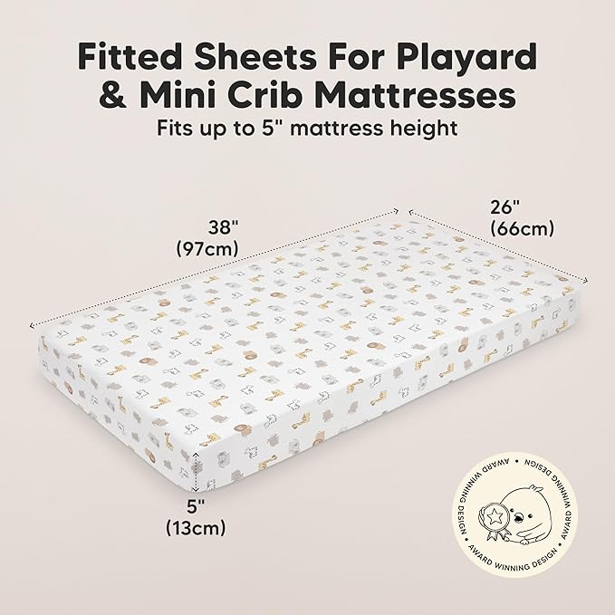 2-Pack Mini Crib Sheets Fitted - Image 3