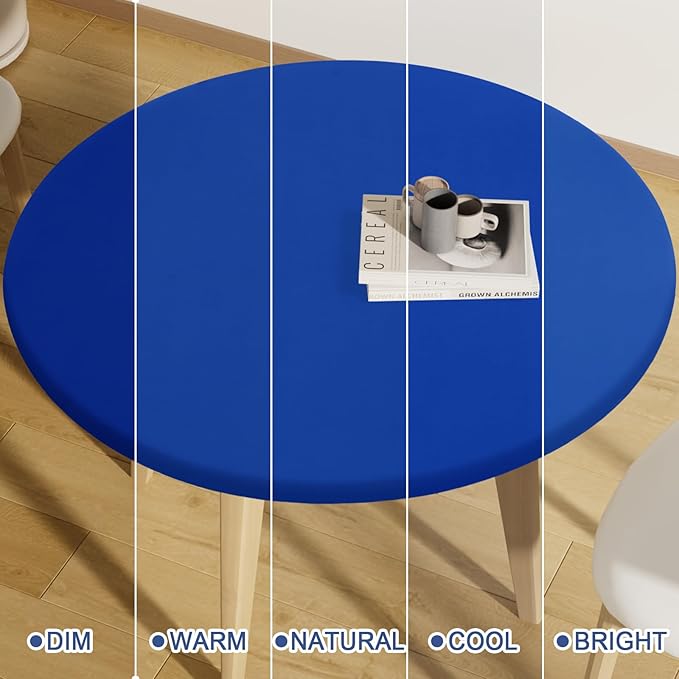 Round Spandex Tablecloth, Elastic Fitted Waterproof Tablecloths - Image 7