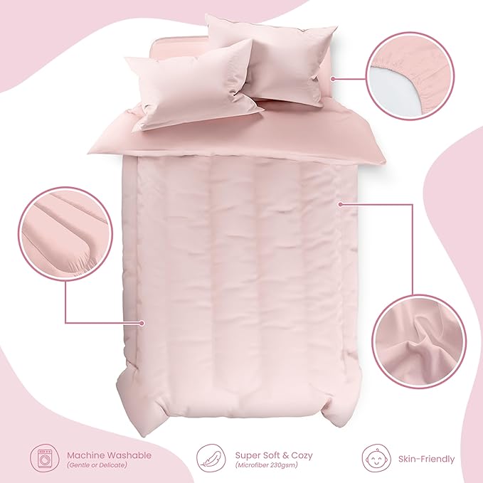 SANDJEST Pink Duvet Cover Sets Full Size - Image 3