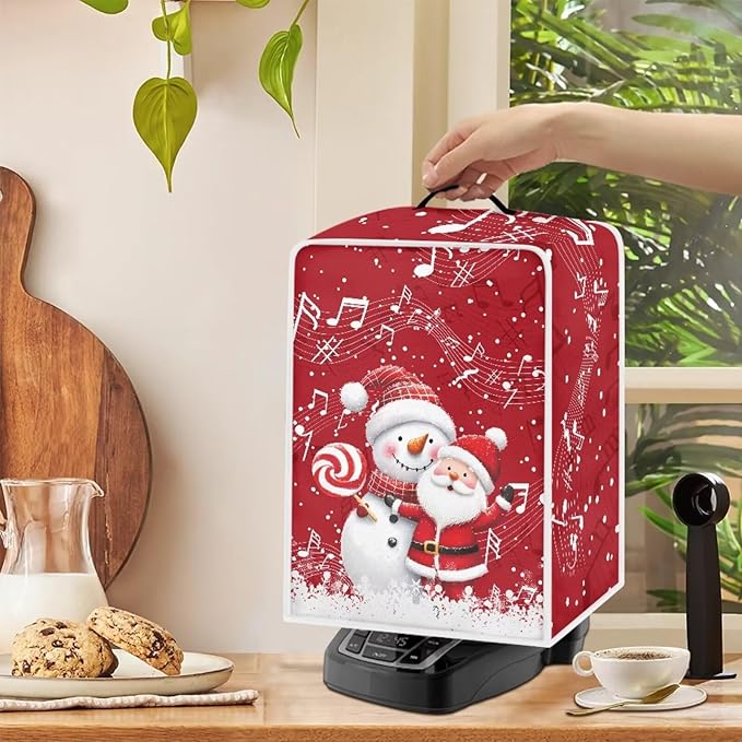 Coffee Maker Cover for Kitchen Counter Christmas Santa Claus Coffee Machine - Image 4
