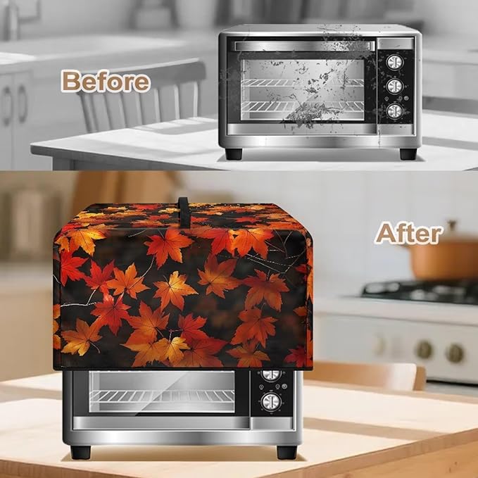 Microwave Oven Cover, Thanksgiving Maple Leaf Dustproof Machine Protector - Image 4