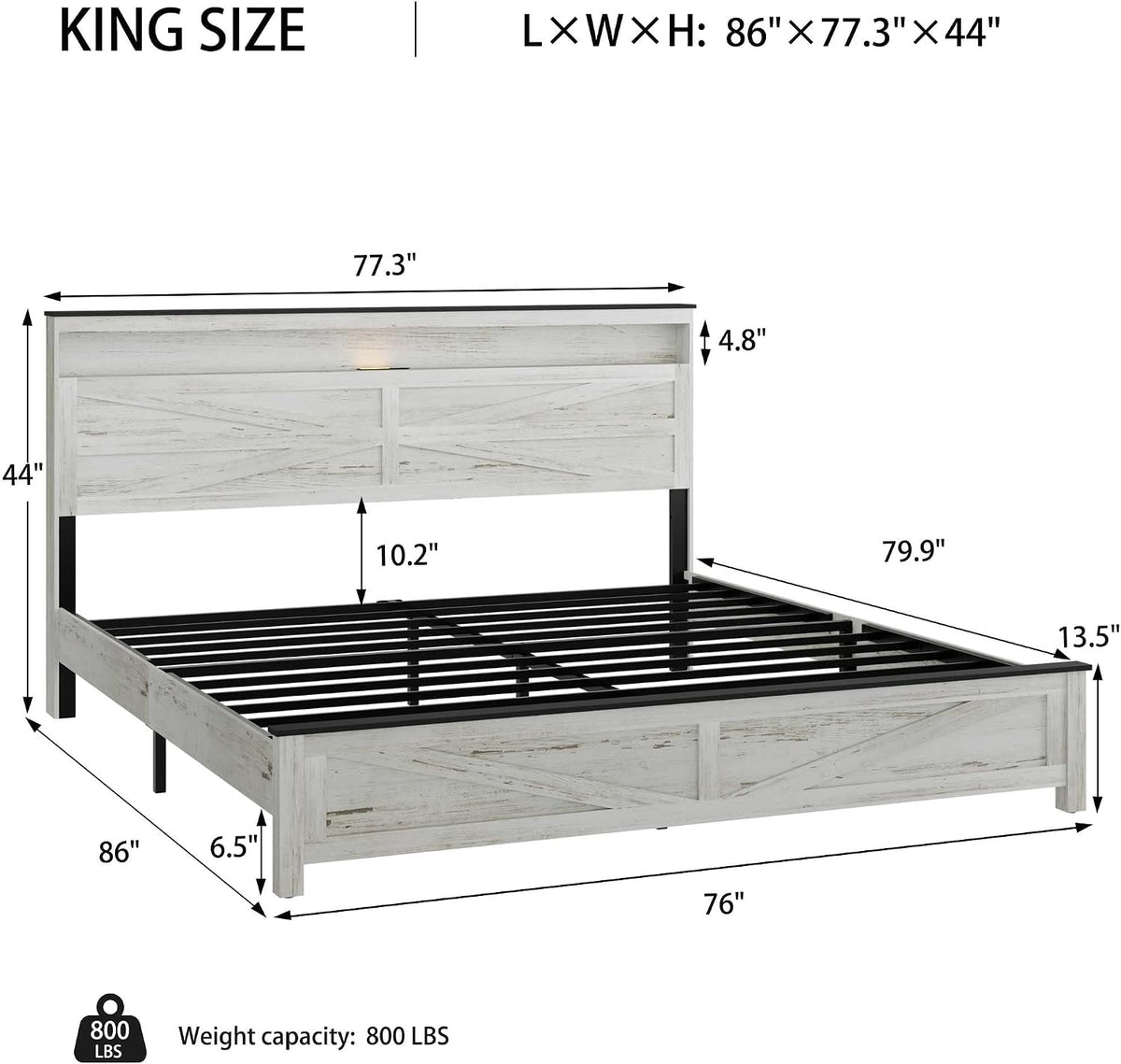 ball & cast wood king size bed frame, close-up detail