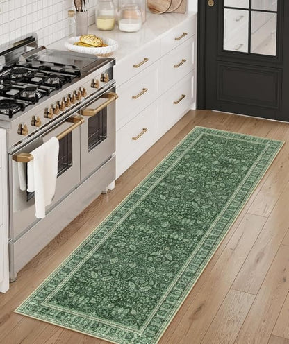 Lahome Vintage 2'6''x8' Green Washable Runners - Image 2