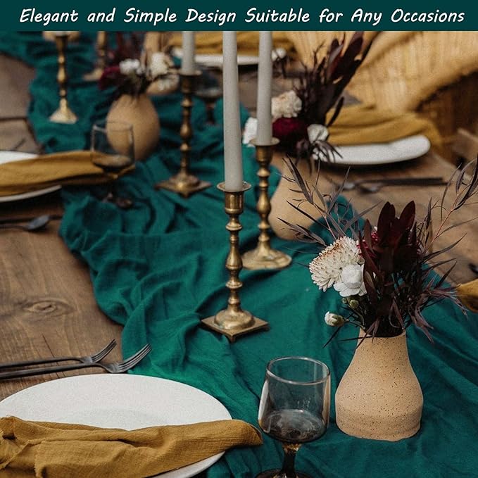 12 Pack 10Ft Cheesecloth Table Runner 35x120 Inch Boho Gauze Table Runner - Image 7