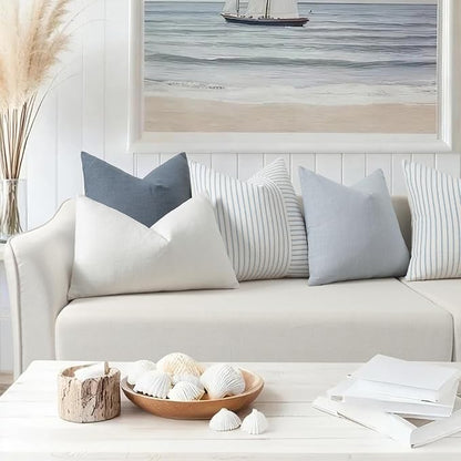 YCOLL Farmhouse Pillow Covers 22x22, Modern Accent Square Throw Pillow Covers - Image 4