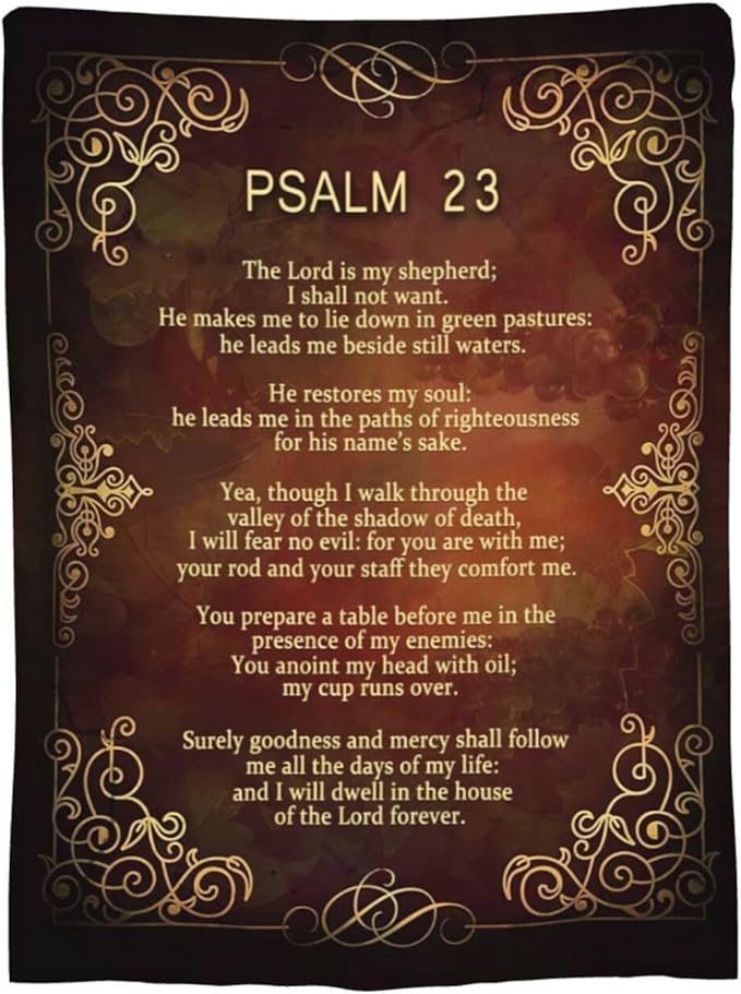 Psalm 23 Blanket Christian Religious Throw Blanket Bible Verse Flannel Stuff - Image 9