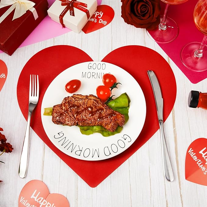 Harloon 100 Pcs Valentine's Day Paper Placemat Bulk 13.4”x 11.8” Disposable - Image 4