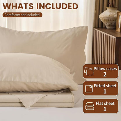 100% Linen Sheets King Size, Breathable & Durable 4-Piece Bed Flax Sheet Set - Image 6
