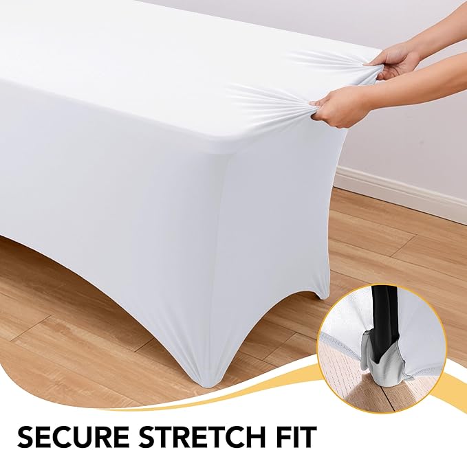6-Pack Premium White Spandex Tablecloths - Image 3
