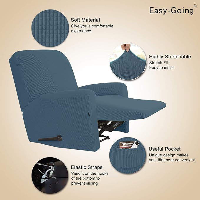 Easy-Going Recliner Stretch Sofa Slipcover Sofa Cover 4-Pieces Furniture - Image 3