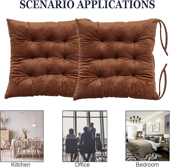 2 Pack Square Seat Cushion Chair Pads - Image 5