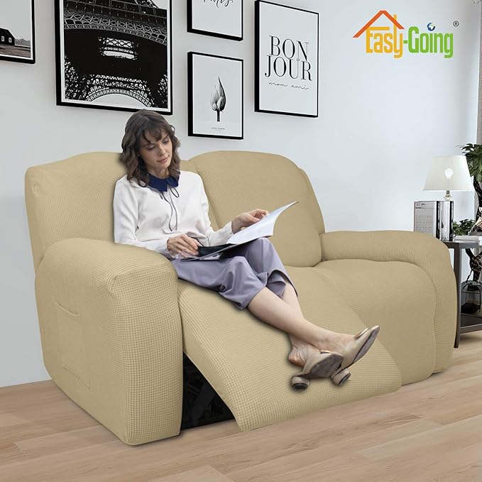 Easy-Going 6 Pieces Recliner Loveseat Stretch Sofa Slipcover Sofa Cover - Image 2