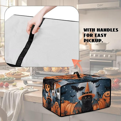 Bat Cat Pumpkin Moon Print Toaster Oven Cover Dust-Proof Microwave Oven Grill - Image 5