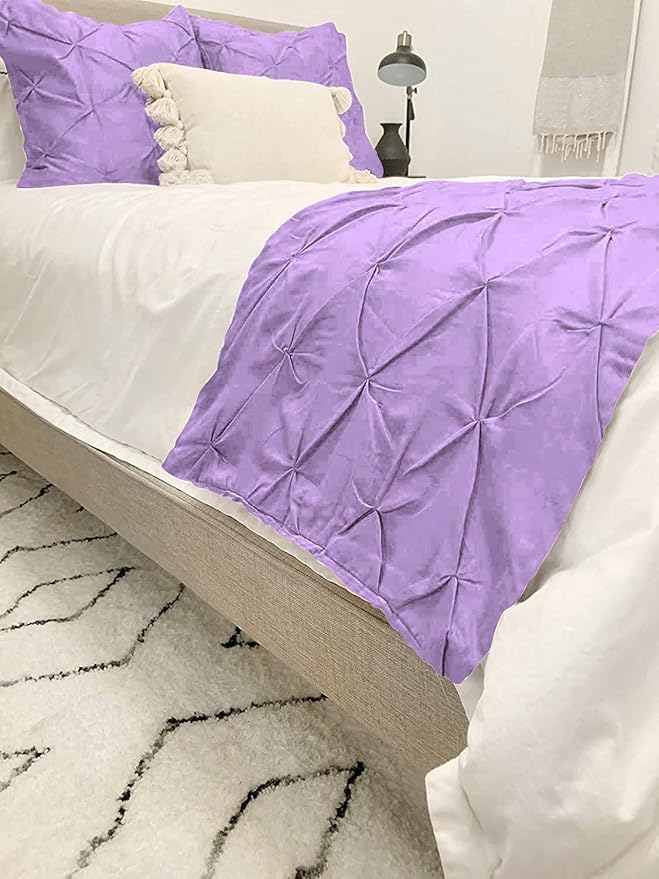 Bed Runner Set - 100% Pure Cotton 800 Thread Count - Luxury 1 Pinch Pleated Bed - Image 3
