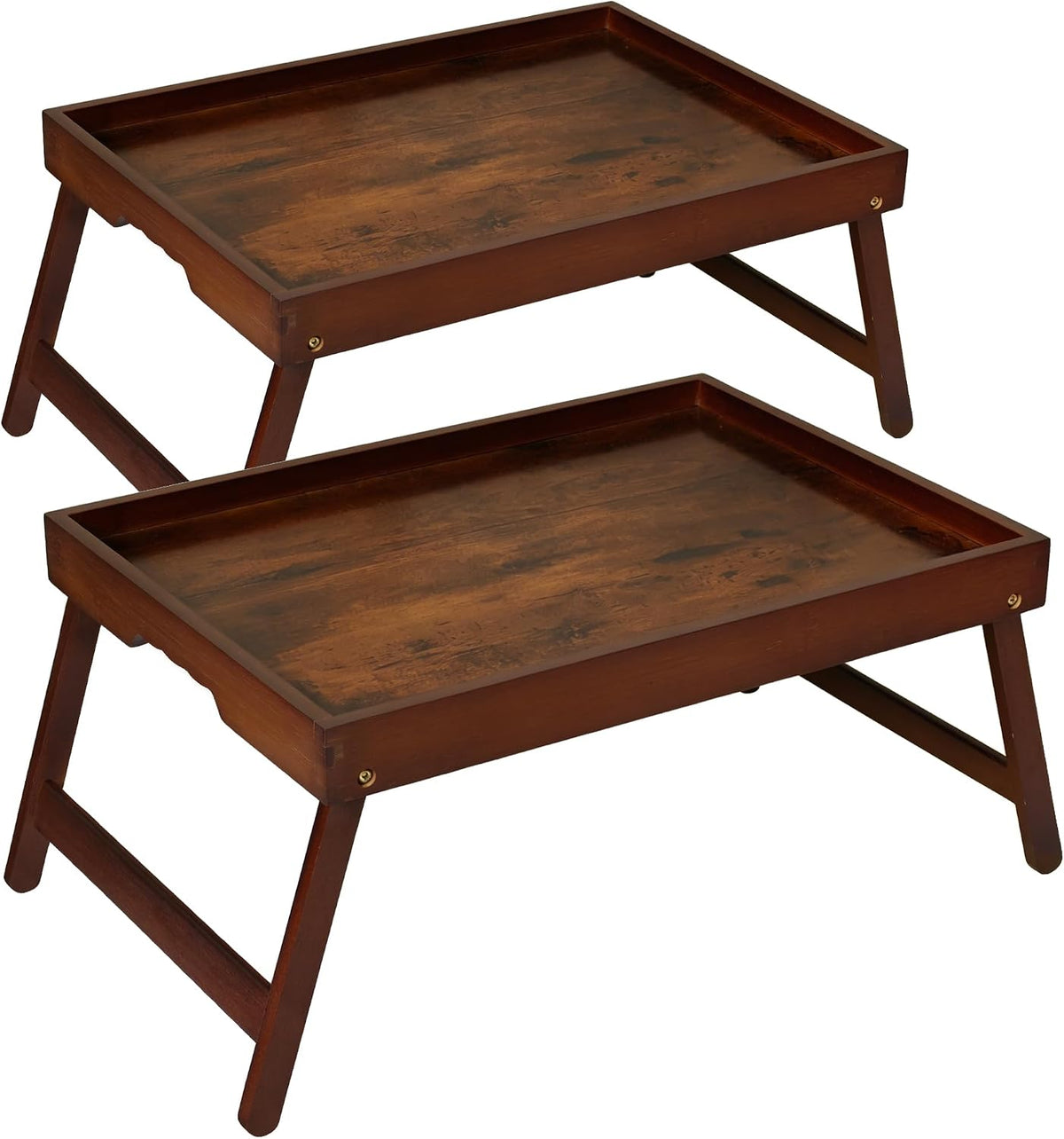 bamboo breakfast trays with folding legs, medium, 2-pack, main product view