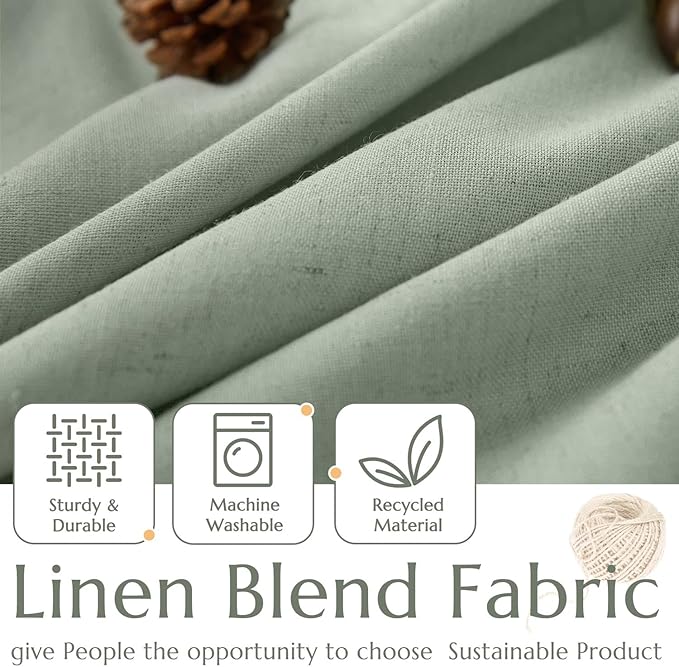jinchan Linen Textured Tier Curtains 24 Inch - Image 4
