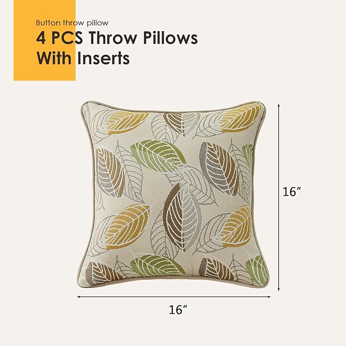 Outdoor Sunbrella Decorative Pillows Pack of 4, Momento Spring - Image 8