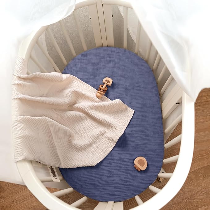 lulumoon Baby Muslin Bassinet Sheets: Cotton Bassinet Sheets Neutral - Image 5