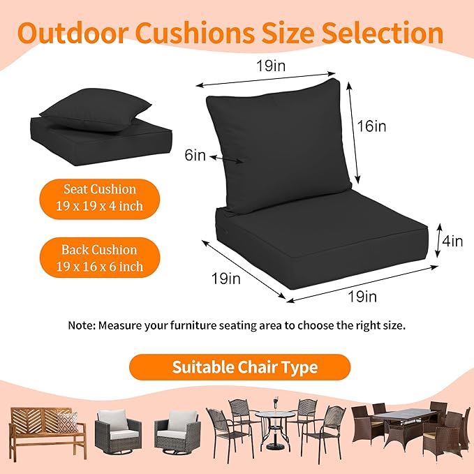 Outdoor Deep Seat Cushion 19x19'' - Image 2