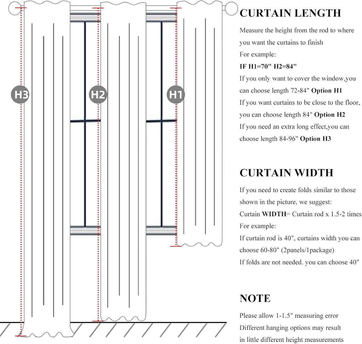qjmydeco green country kitchen curtains 54 inch length, close-up detail