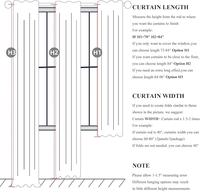 100 Inch Extra Wide Curtains Linen Farmhouse Insulated Thermal Draps - Image 3