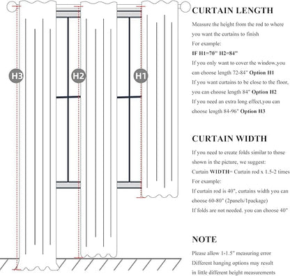 100 Inch Extra Wide Curtains Linen Farmhouse Insulated Thermal Draps - Image 3