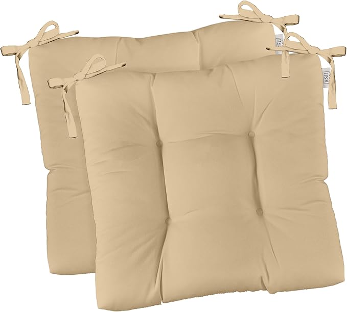 RSH DECOR: Outdoor Tufted Seat Cushions Set of 2 | 17" x 17" | All-Weather Spun by RSHDECOR